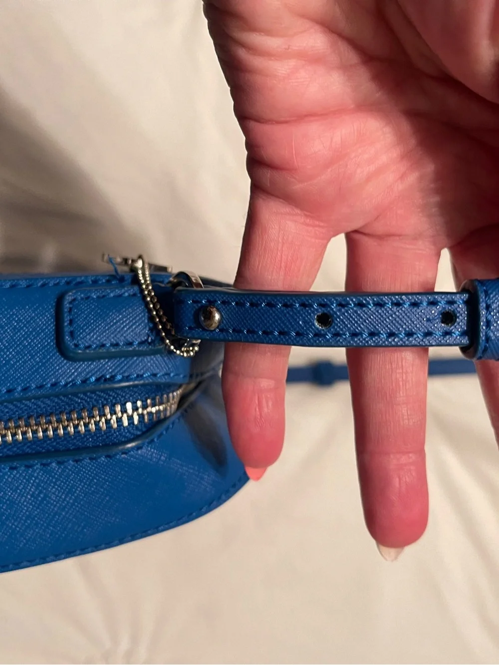 Calvin Klein Electric Blue Leather Crossbody Bag